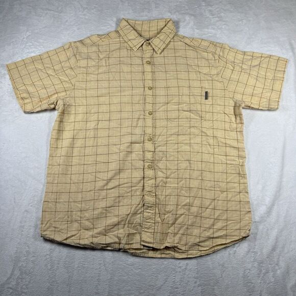 Woolrich Other - Woolrich Men's Yellow Plaid Short Sleeve Button‎ Down Cotton Shirt XL